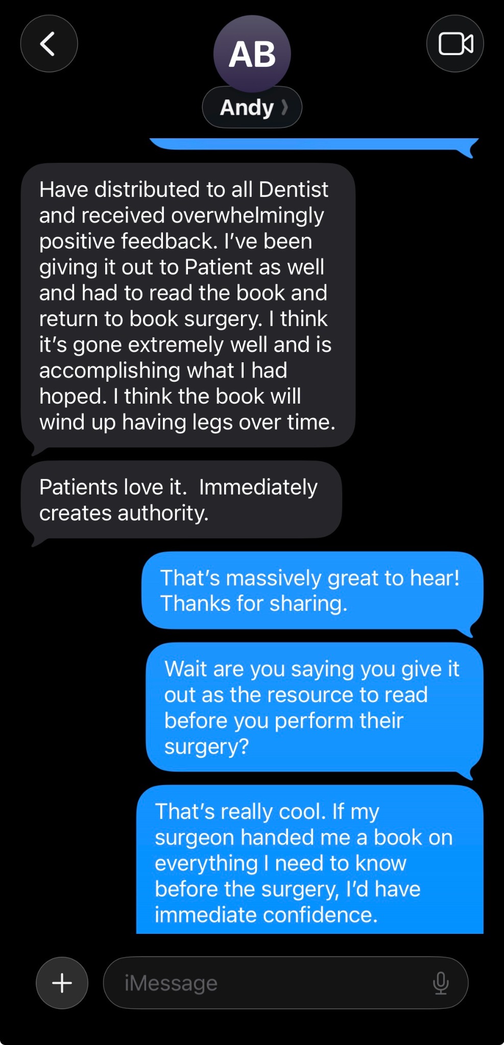 Original text conversation with Andy Baber about Smile 2.0. A text transcript follows.